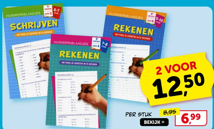 Promotie: Huiswerkblaadjes