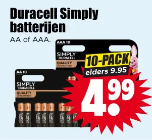 Aanbieding: Duracell Simply batterijen