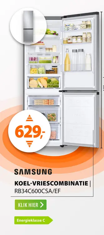 Aanbieding: Samsung RB34C600CSA/EF Zilver