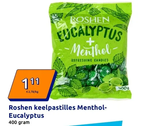 Aanbieding: Roshen keelpastilles Menthol-Eucalyptus