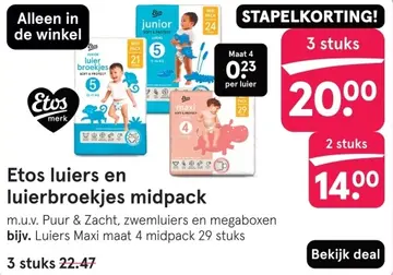 Aanbieding: Luiers en luierbroekjes midpack