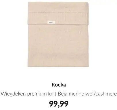 Aanbieding: Wiegdeken premium knit Beja merino wol/cashmere