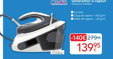 Offre: Générateur à vapeur SV8020CO EXPRESS