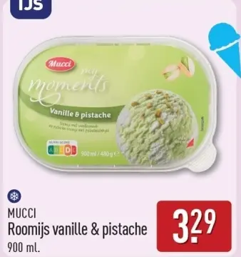 Aanbieding: Roomijs vanille & pistache