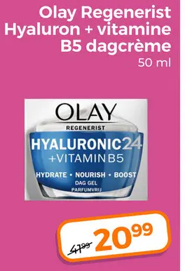Aanbieding: Olay Regenerist Hyaluron + Vitamine B5 dagcrème