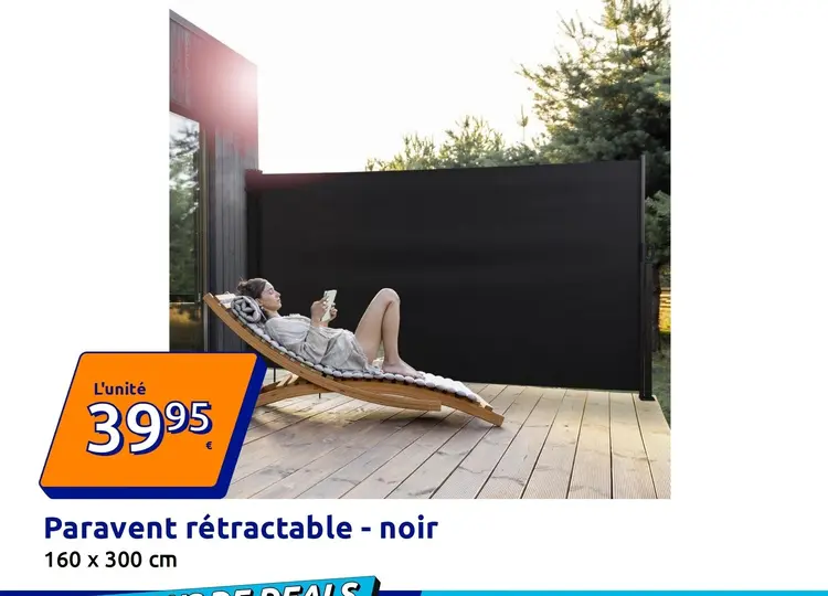 Offre: Paravent rétractable - noir
