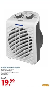 Aanbieding: EUROM SAFE-T FANHEATER 2000