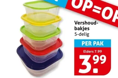 Vershoudbakjes