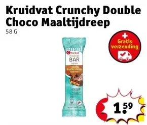 Aanbieding: Kruidvat Crunchy Double Choco Maaltijdreep