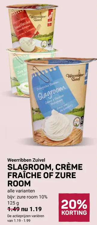 Aanbieding: Slagroom, crème fraîche of zure room