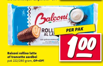Aanbieding: Balconi rollino latte of trancetto aardbei