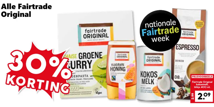 Aanbieding: Fairtrade Original kokosmelk
