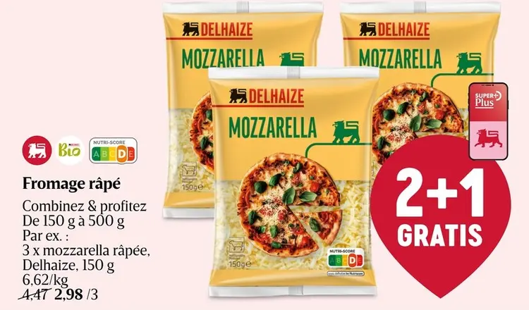 Offre: Fromage râpé Mozzarella