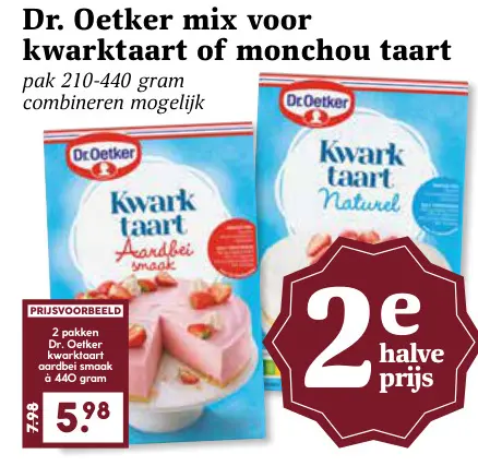 Aanbieding: Dr. Oetker mix voor kwarktaart of monchou taart