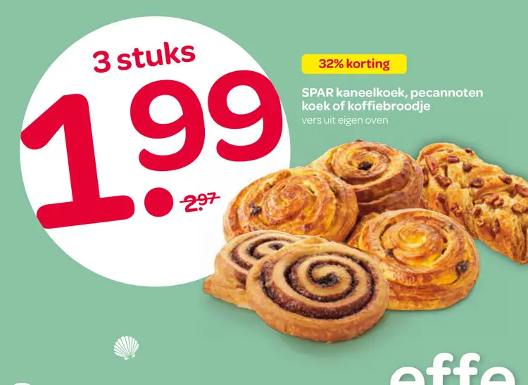 Aanbieding: Kaneelkoek, pecannoten koek of koffiebroodje
