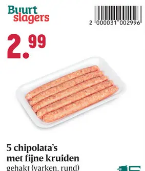 Aanbieding: 5 chipolata's met fijne kruiden