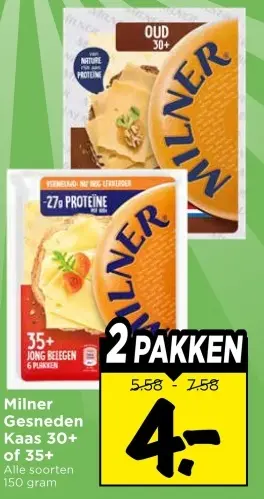 Milner Gesneden Kaas 30+ of 35+