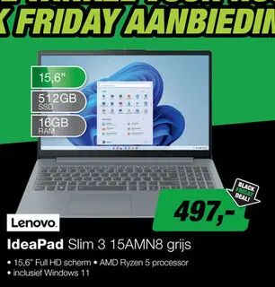 Aanbieding: Lenovo IdeaPad Slim 3 15AMN8