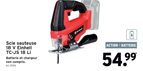 Offre: Scie sauteuse 18 V Einhell TC-JS 18 Li