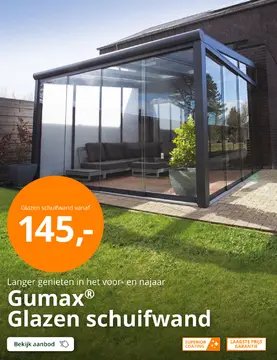 Aanbieding: Glazen schuifwand