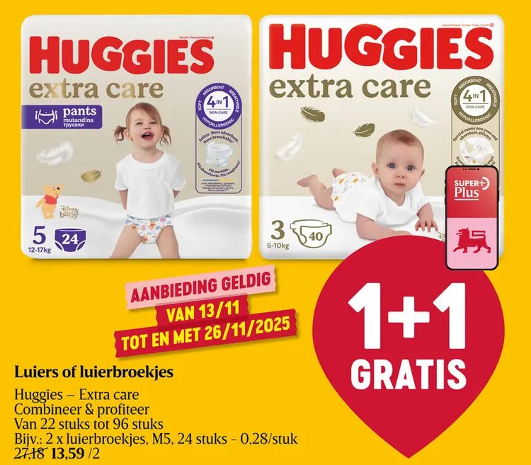 Aanbieding: Luiers | Extra Care | Maat 1