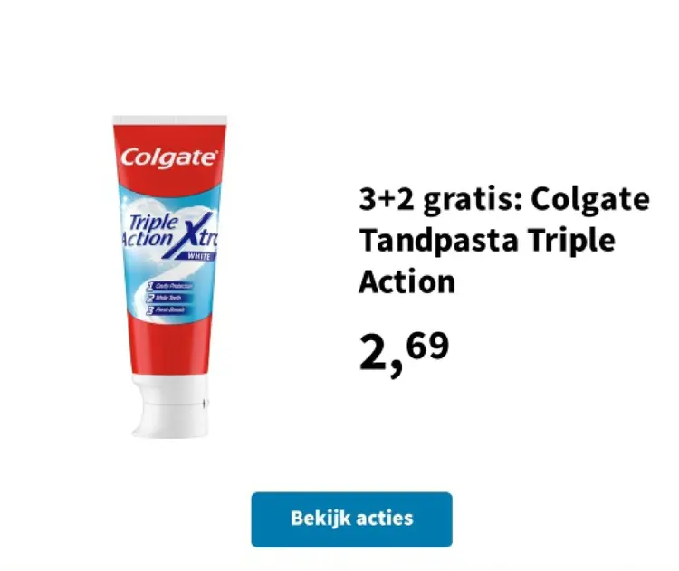 Promotie: Colgate Tandpasta Triple Action