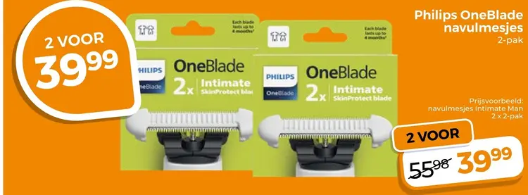 Aanbieding: Philips OneBlade navulmesjes