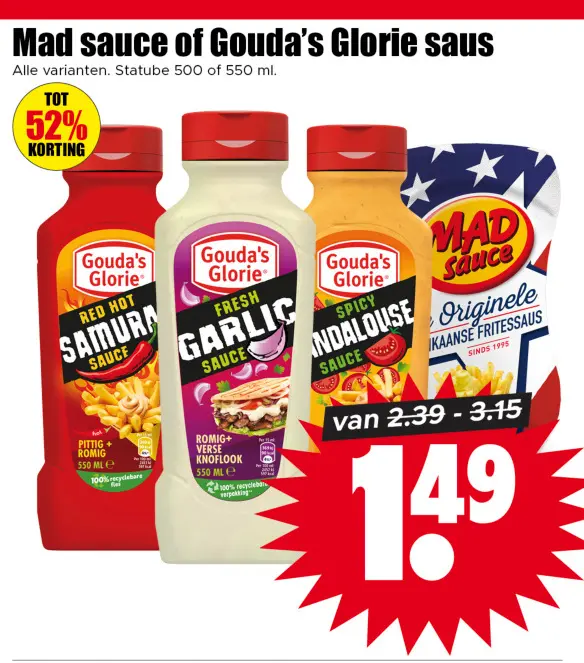 Aanbieding: Mad sauce of Gouda's Glorie saus