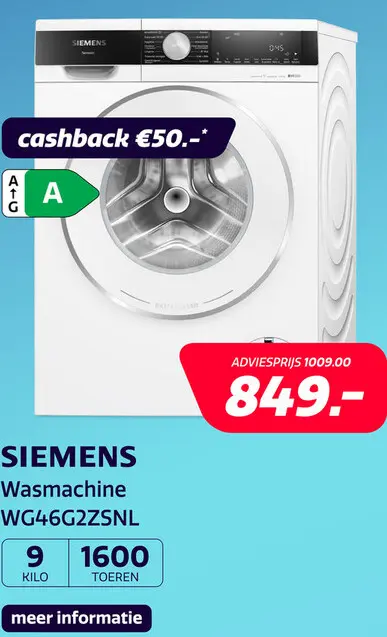 Aanbieding: Siemens WG46G2ZSNL iQ500 extraKlasse