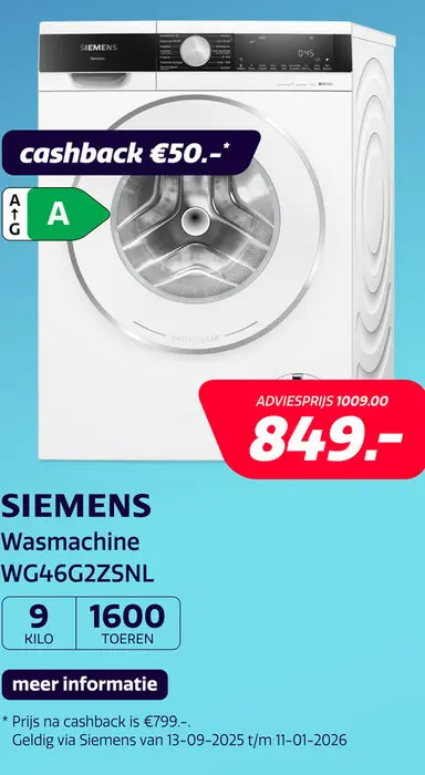 Aanbieding: Siemens WG46G2ZSNL iQ500 extraKlasse