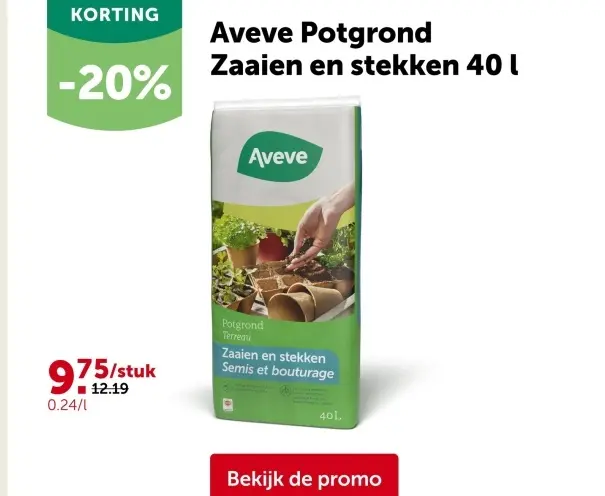 Promotie: Potgrond Zaaien en stekken