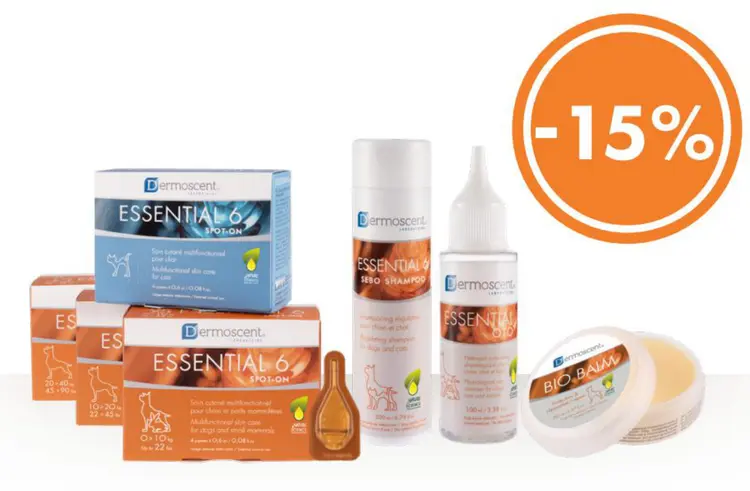 Offre: Dermoscent Soins naturels pour la peau du chien ou du chat