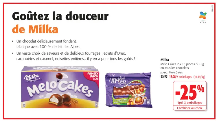 Offre: Melo Cakes ou tous les chocolats