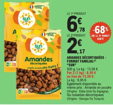 Aanbieding: Amandes décortiquées FORMAT FAMILIAL