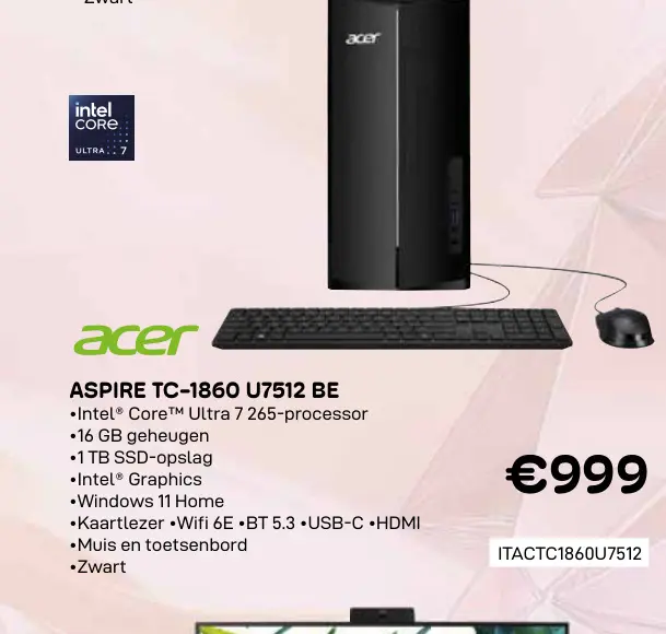 Promotie: Acer aspire tc-1860 u7512 be