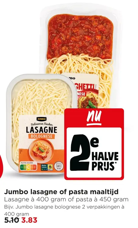 Aanbieding: Lasagne of pasta maaltijd
