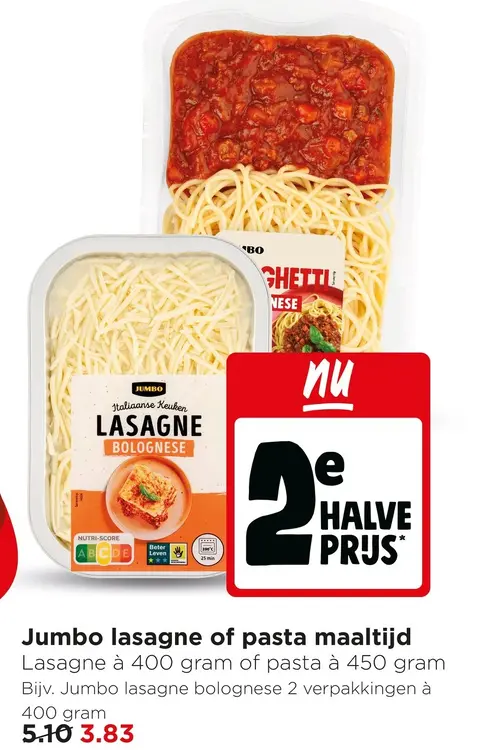Aanbieding: Jumbo lasagne of pasta maaltijd
