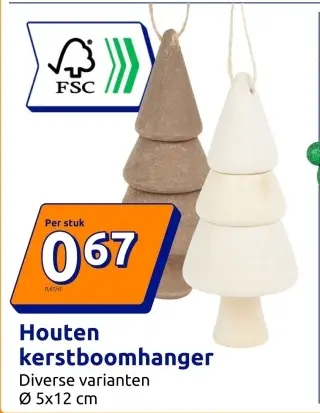 Aanbieding: Houten kerstboomhanger