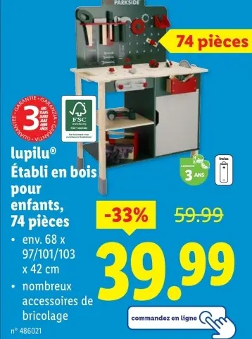 Offre: Établi en bois pour enfants
