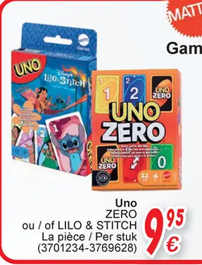 Offre: Uno ZERO ou / of LILO & STITCH