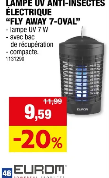Offre: Lampe uv anti-insectes électrique "fly away 7