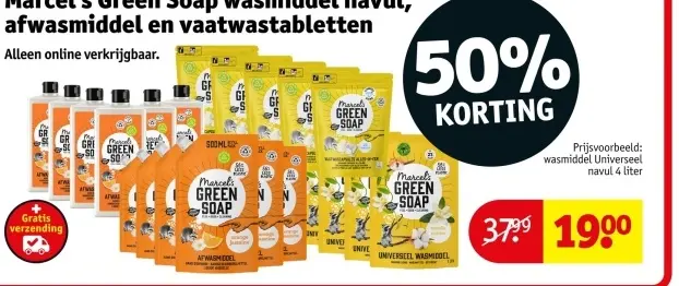 Aanbieding: Marcel's Green Soap wasmiddel navul, afwasmid