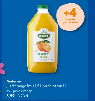 Offre: Jus d'orange frais ou de citron