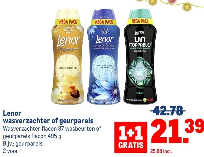 Aanbieding: wasverzachter of geurparels