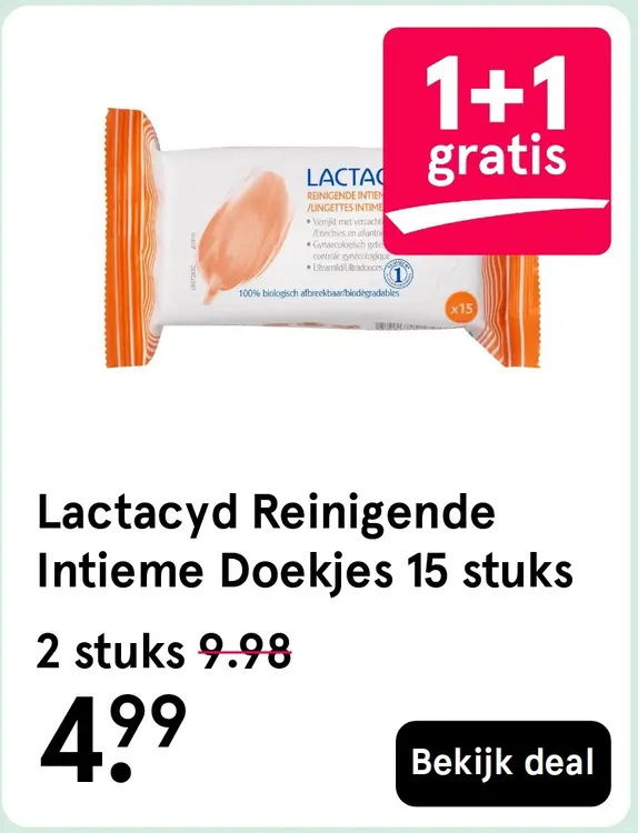 Aanbieding: Lactacyd Reinigende Intieme Doekjes