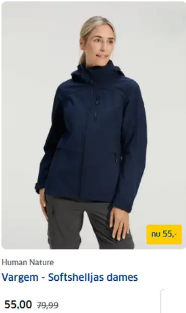 Aanbieding: Human Nature Vargem - Softshelljas dames