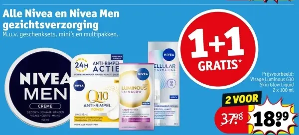 Aanbieding: Nivea en Nivea Men gezichtsverzorging