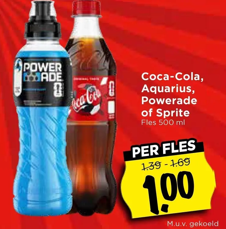 Aanbieding: Coca-Cola, Aquarius, Powerade of Sprite