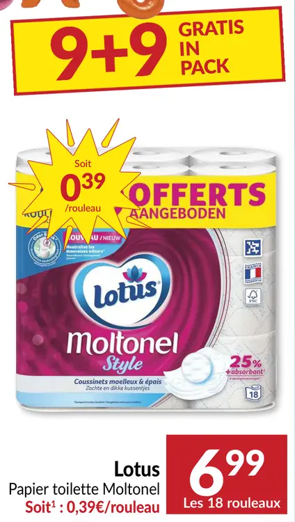 Offre: Papier toilette Moltonel