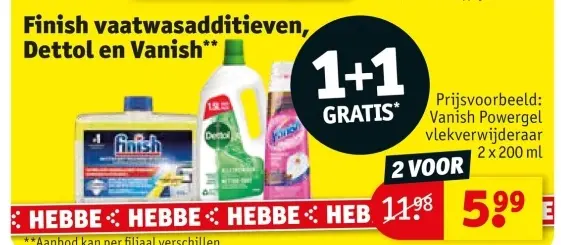 Aanbieding: Vaatwasadditieven, Dettol en Vanish